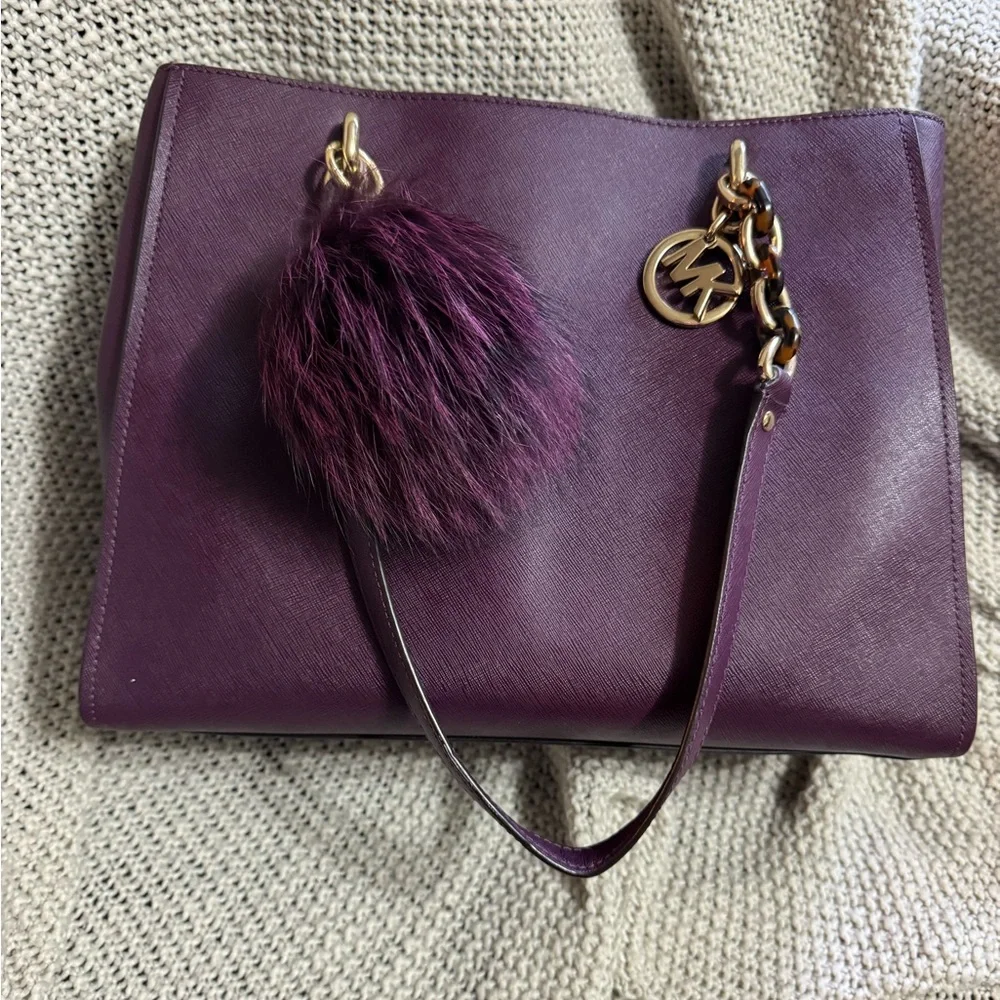Michael Kors Purple Leather‎ Sofia Tote